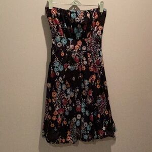 American Rag Small black Floral Strapless Dress